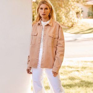 Lulu's - Blush Long Sleeve Button-Up Top